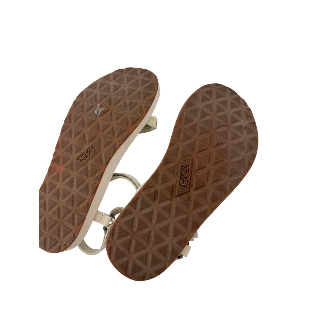 Teva Original Universal Slim Sandal Size 7 Cream Leather Everyday Strappy Summer - Picture 7 of 10